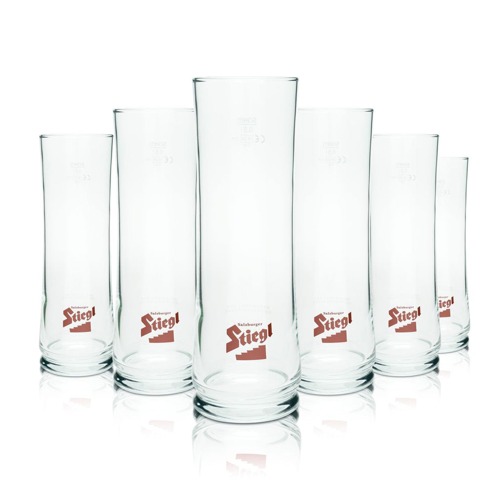 6 bicchieri da birra Stiegl 0,5 l, bicchieri a calice, set di bicchieri da birra, birrificio austriaco