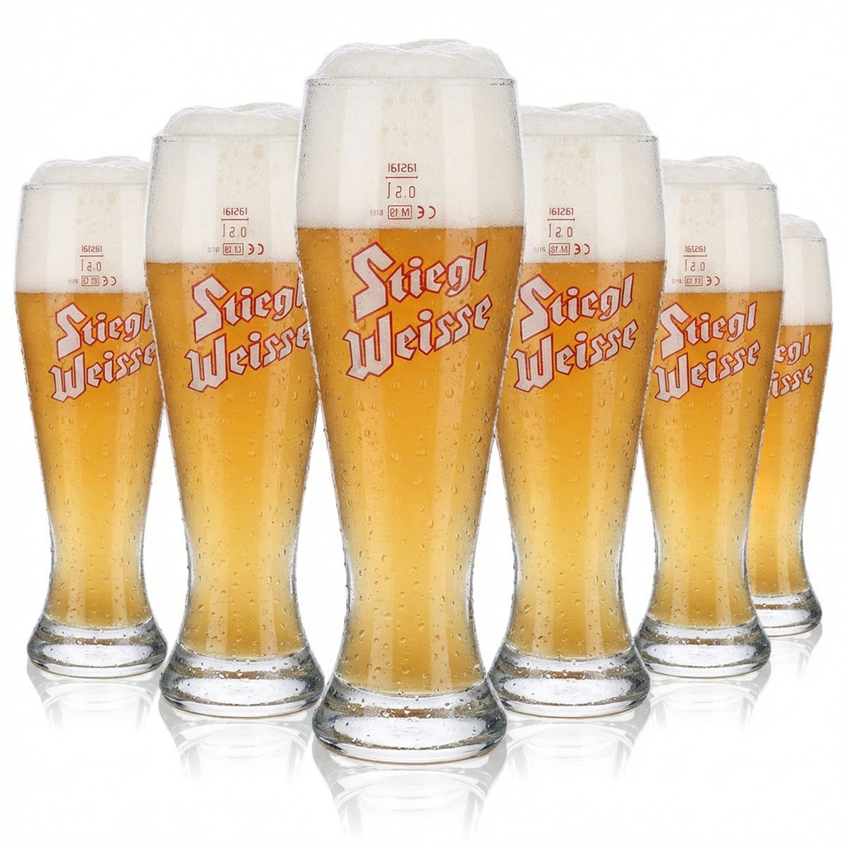 6 bicchieri da birra Stiegl 0,5 l Bicchiere da birra bianca "Stiegl Weisse" Rastal Weissach
