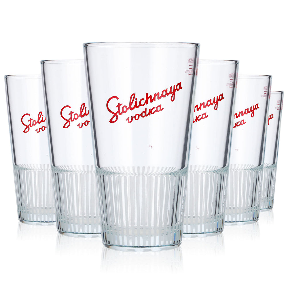 6 bicchieri da vodka Stolichnaya da 0,33 l, bicchieri da long drink, bicchieri da cocktail, LDG