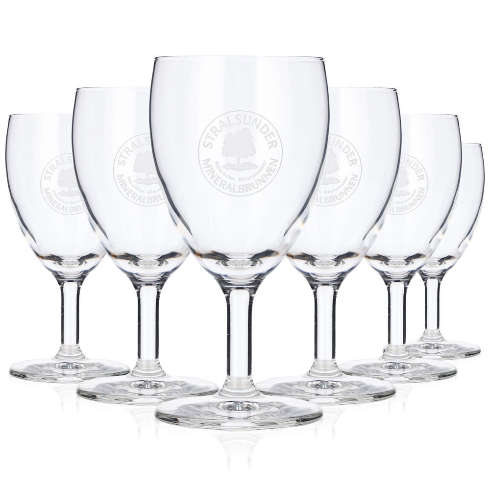 6 bicchieri Stralsunder in vetro da 0,16 l per acqua minerale frizzante o soda, set da ristorazione