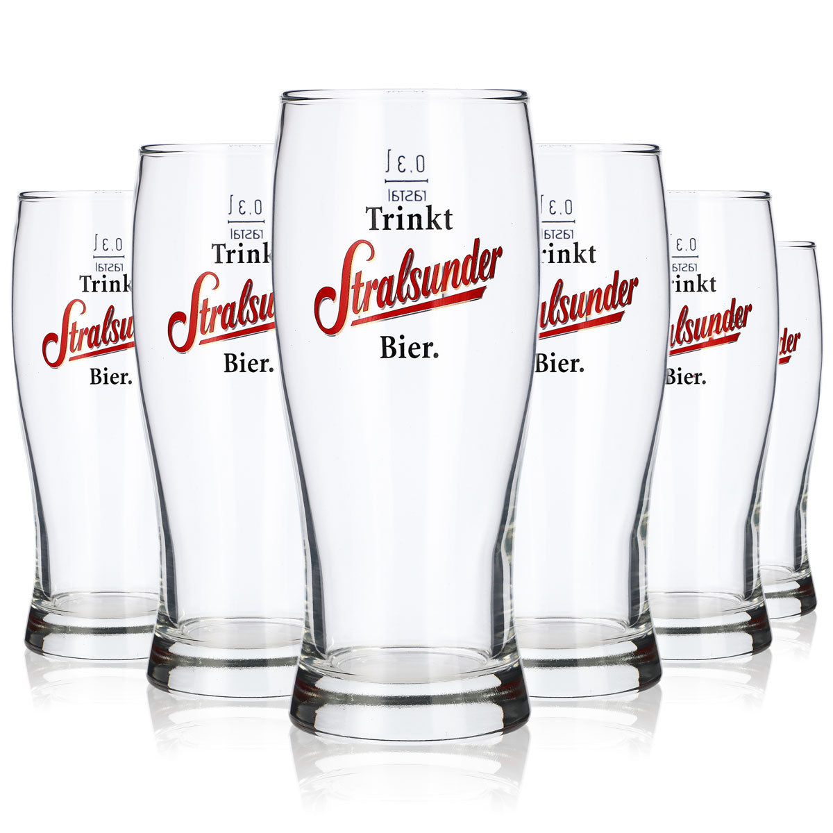 6 bicchieri da birra Willibecher in vetro di Stralsund da 0,3 l, set della birreria Hanseatische Brauerei – Vista 5