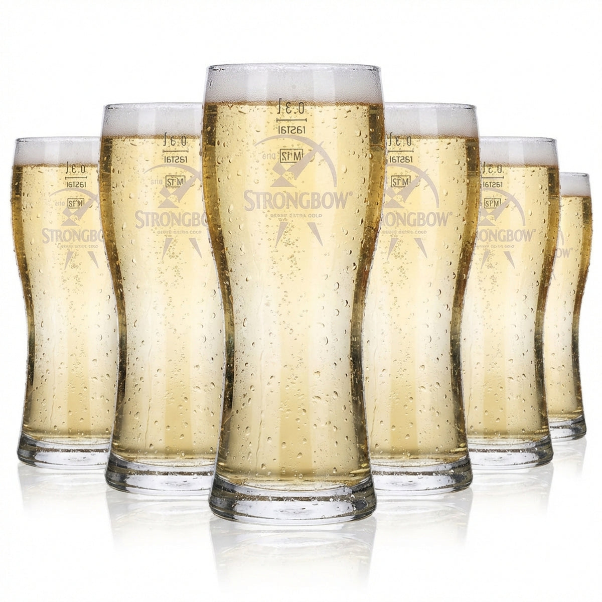 6 bicchieri Strongbow Cider da 0,3 l con logo bianco rastal Bavaria