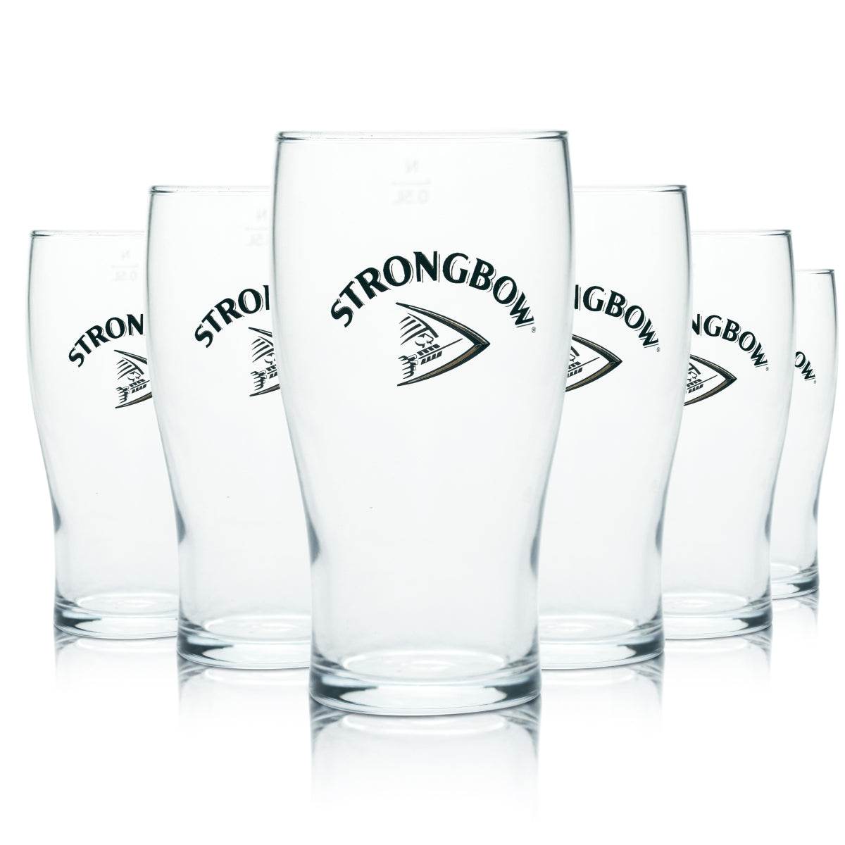 6 bicchieri Strongbow da 0,5 l, forma a calice, bicchieri da sidro, birra alla mela, birrificio, ristorazione