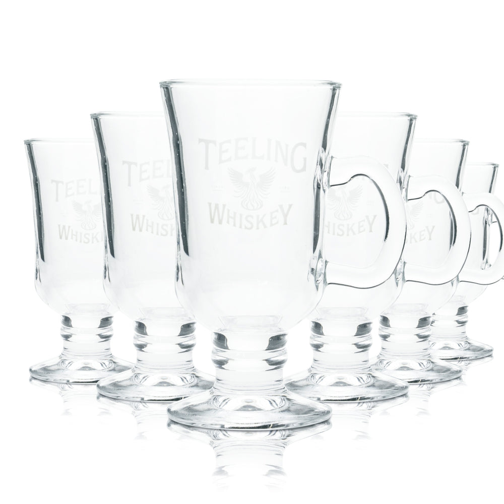 6 bicchieri da whisky Teeling 0,2 l con manico, bicchieri da caffè irlandese Single Malt Dublin