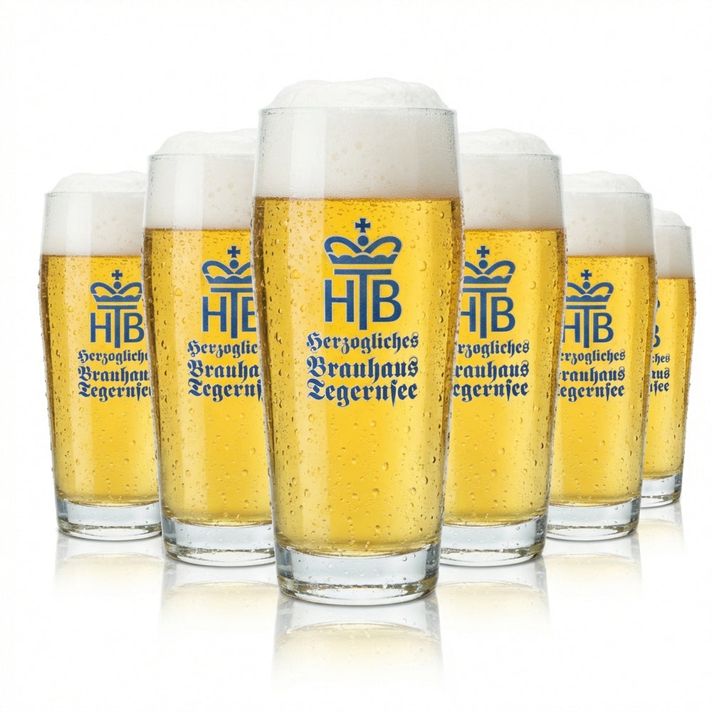 6 bicchieri da birra Tegernsee 0,5 l Willi Becher F. Herb Helles Bicchieri Willy Brauerei