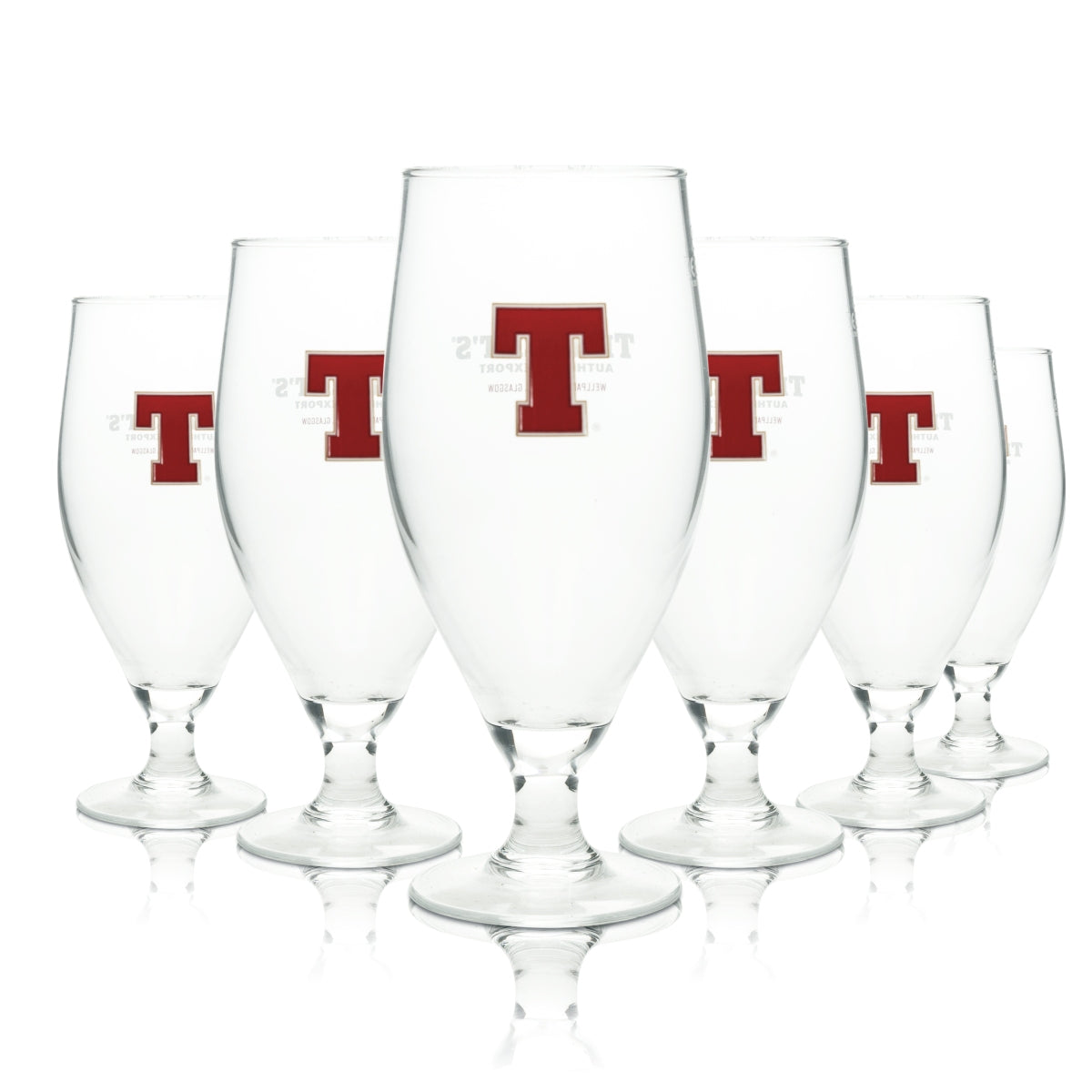6 bicchieri da birra Tennent's 0,5 l Authentic Export Glasgow Pint Beer Craft