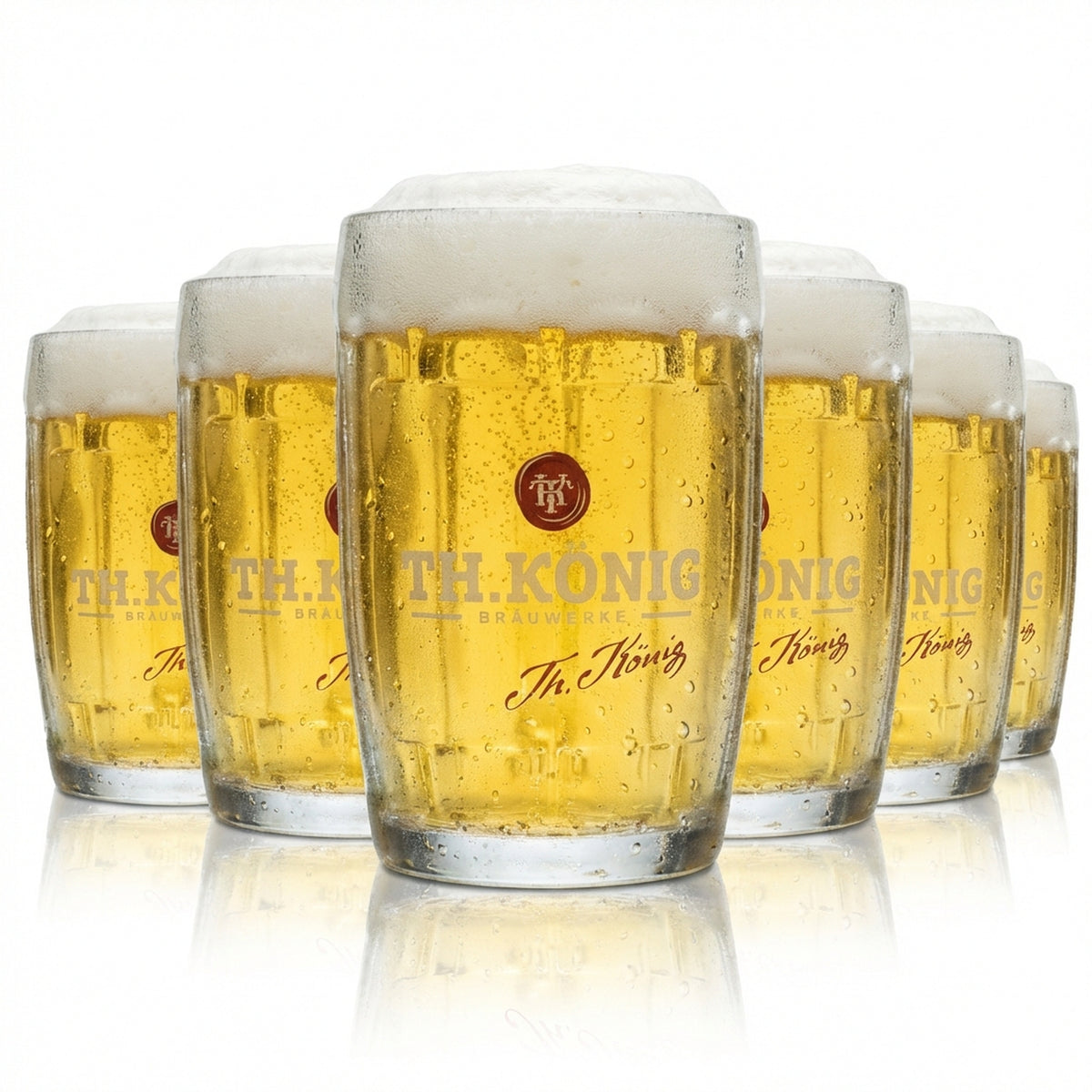6 bicchieri da birra Theodor König 0,5 l boccale Humpen Seidel con rilievo Zwickl