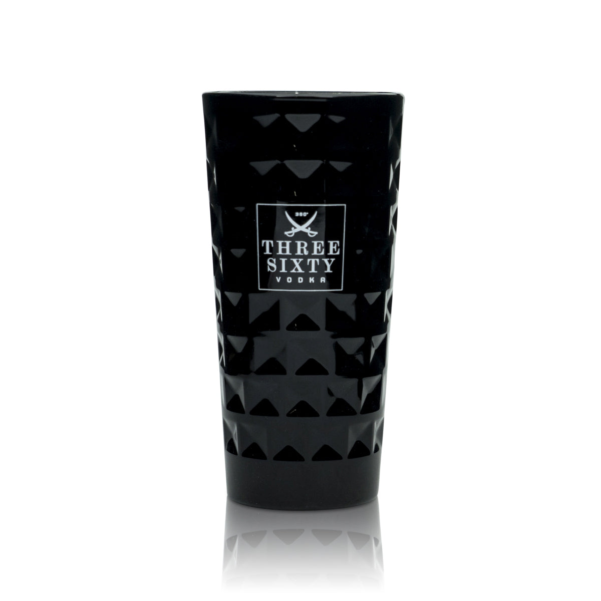 6 bicchieri da cocktail Three Sixty Vodka 0,3 l Longdrink Black Edition con rilievo – Vista 2