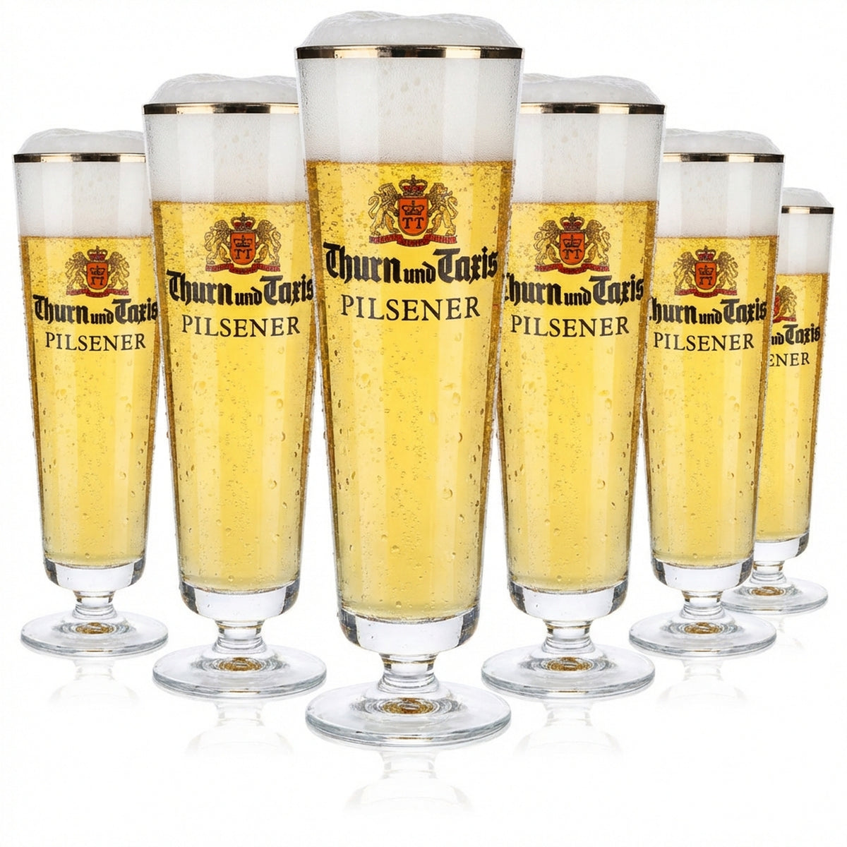 6 bicchieri da birra Thurn & Taxis Bicchieri da birra a calice 0,4 l Calice Tulipano Bordo dorato