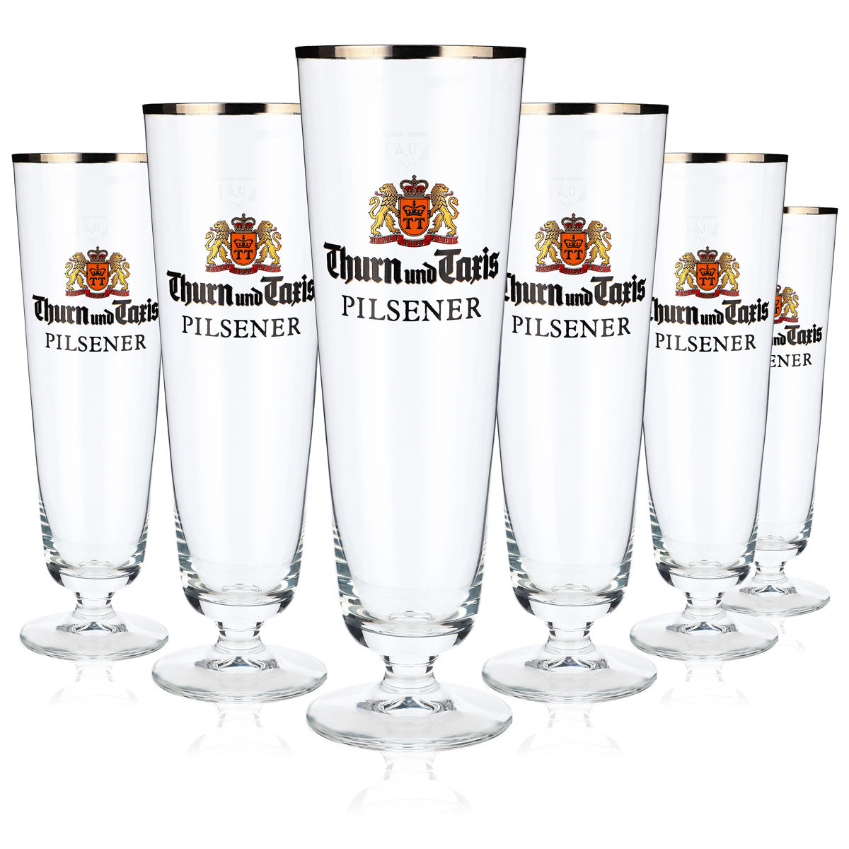 6 bicchieri da birra Thurn & Taxis Bicchieri da birra a calice 0,4 l Calice Tulipano Bordo dorato – Vista 5