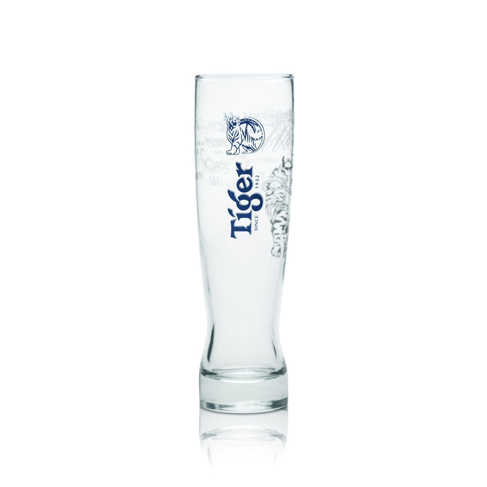 6 bicchieri da birra Tiger in vetro da 0,3 l, birra asiatica, birrificio Singapore, rovere
