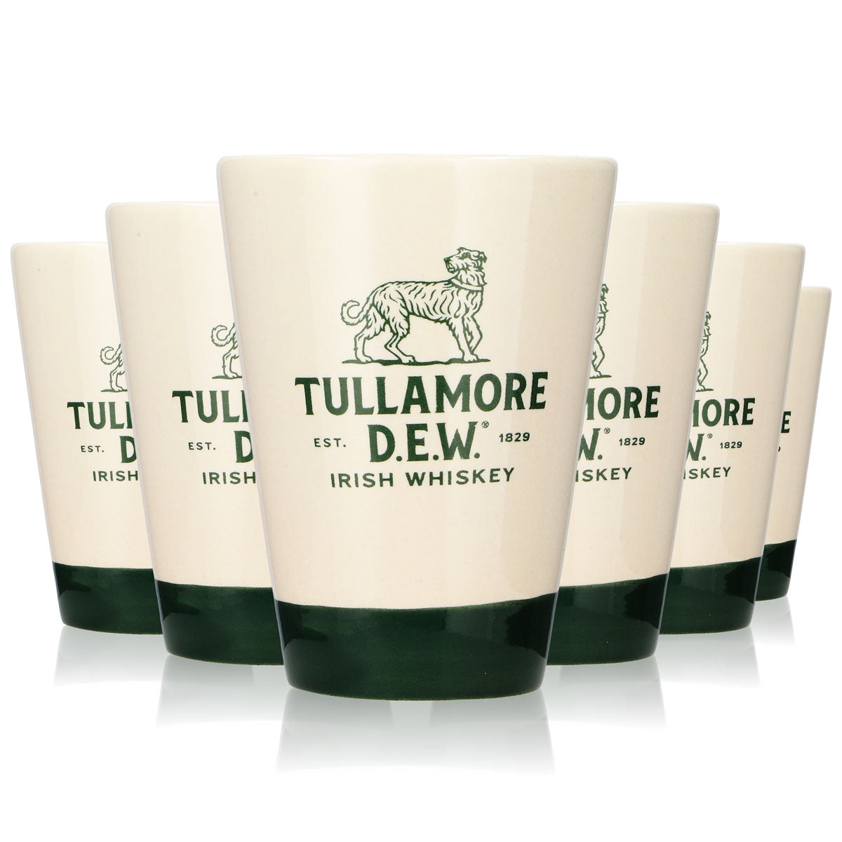 6 bicchieri da whisky Tullamore Dew Bicchierini Stamper Gres porcellanato 0,09 l