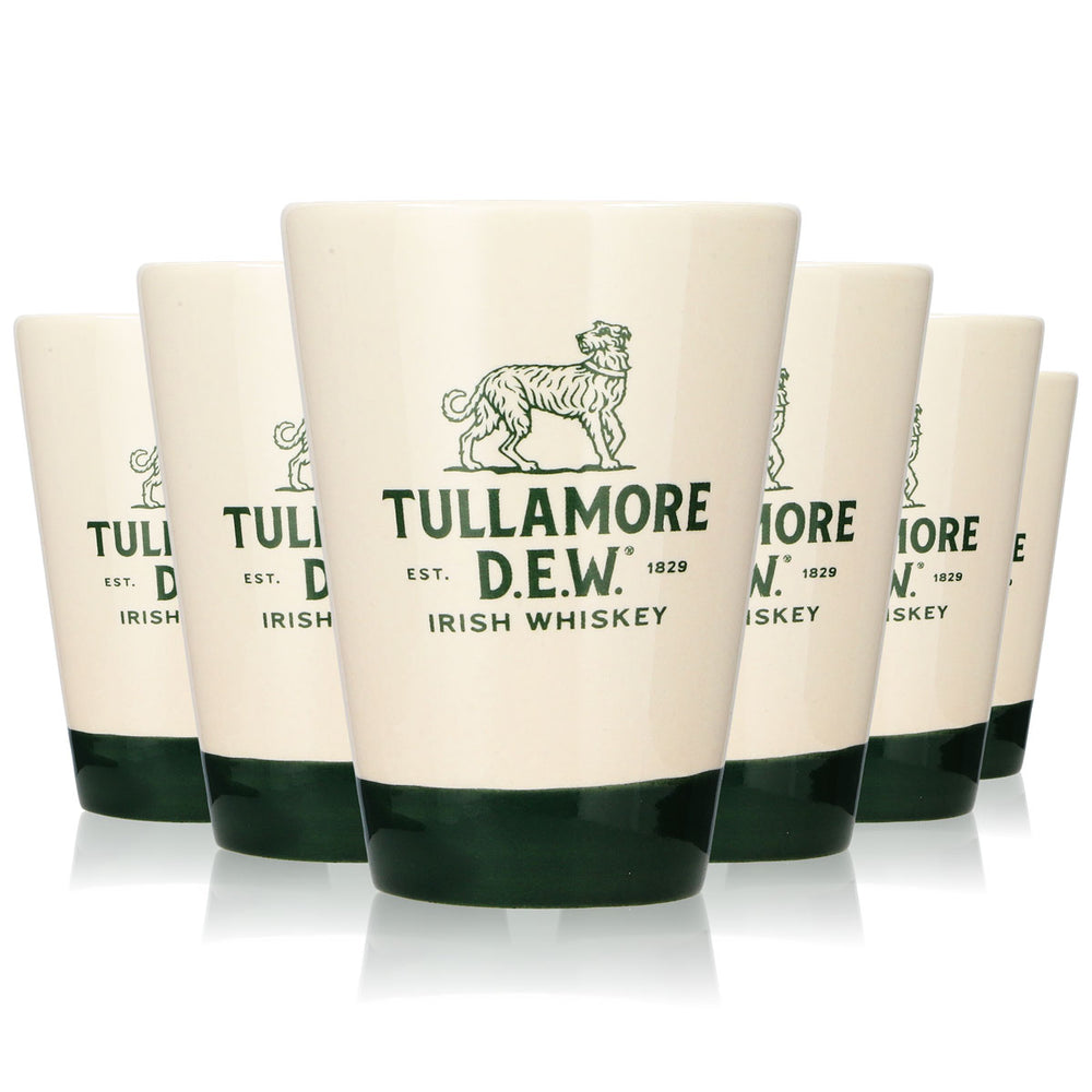 6 bicchieri da whisky Tullamore Dew Bicchierini Stamper Gres porcellanato 0,09 l