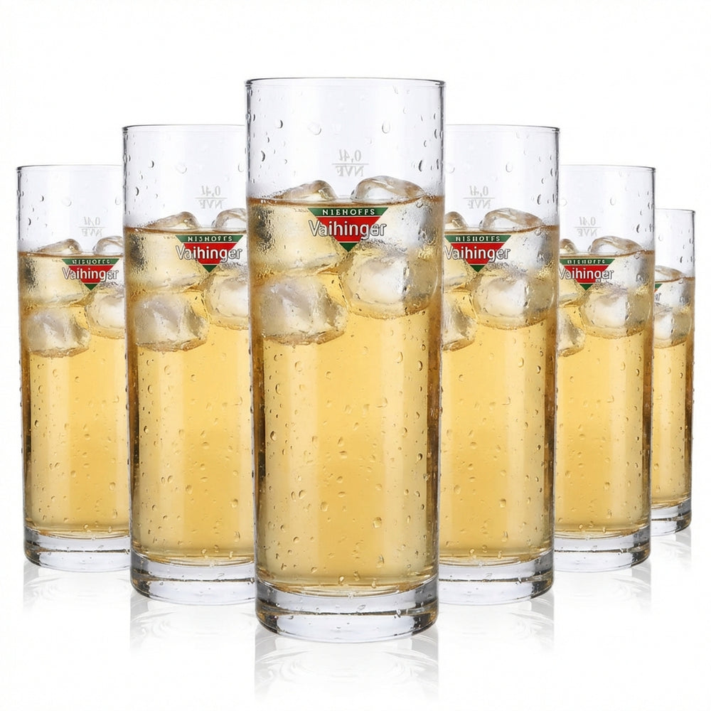 6 bicchieri da succo Vaihinger Bicchieri da succo 0,4 l Willi_Becher Logo colorato