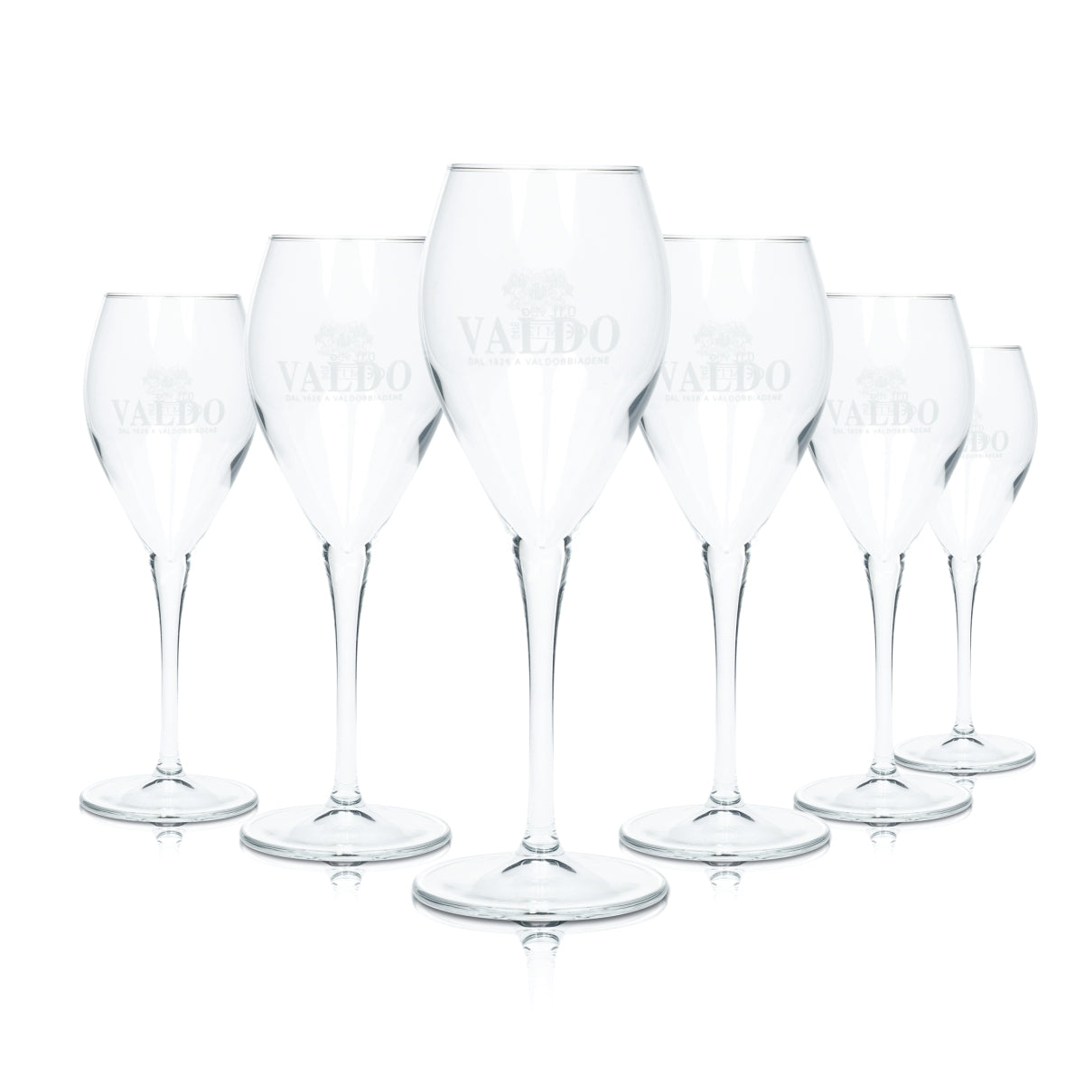 6 bicchieri da prosecco Valdo 0,26 l flûte da champagne con indicatore di livello 0,1 l per uso gastronomico
