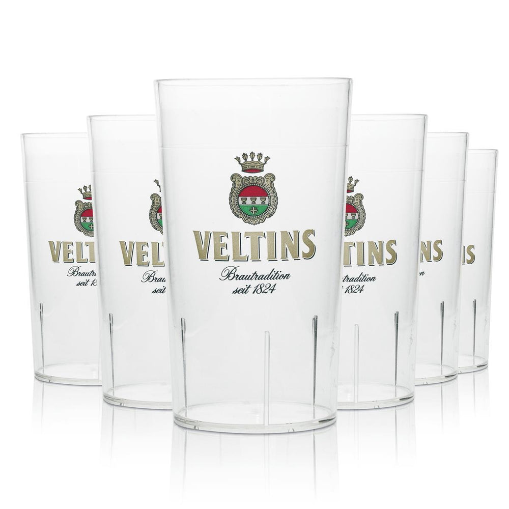6 bicchieri da birra Veltins riutilizzabili da 0,3 l impilabili