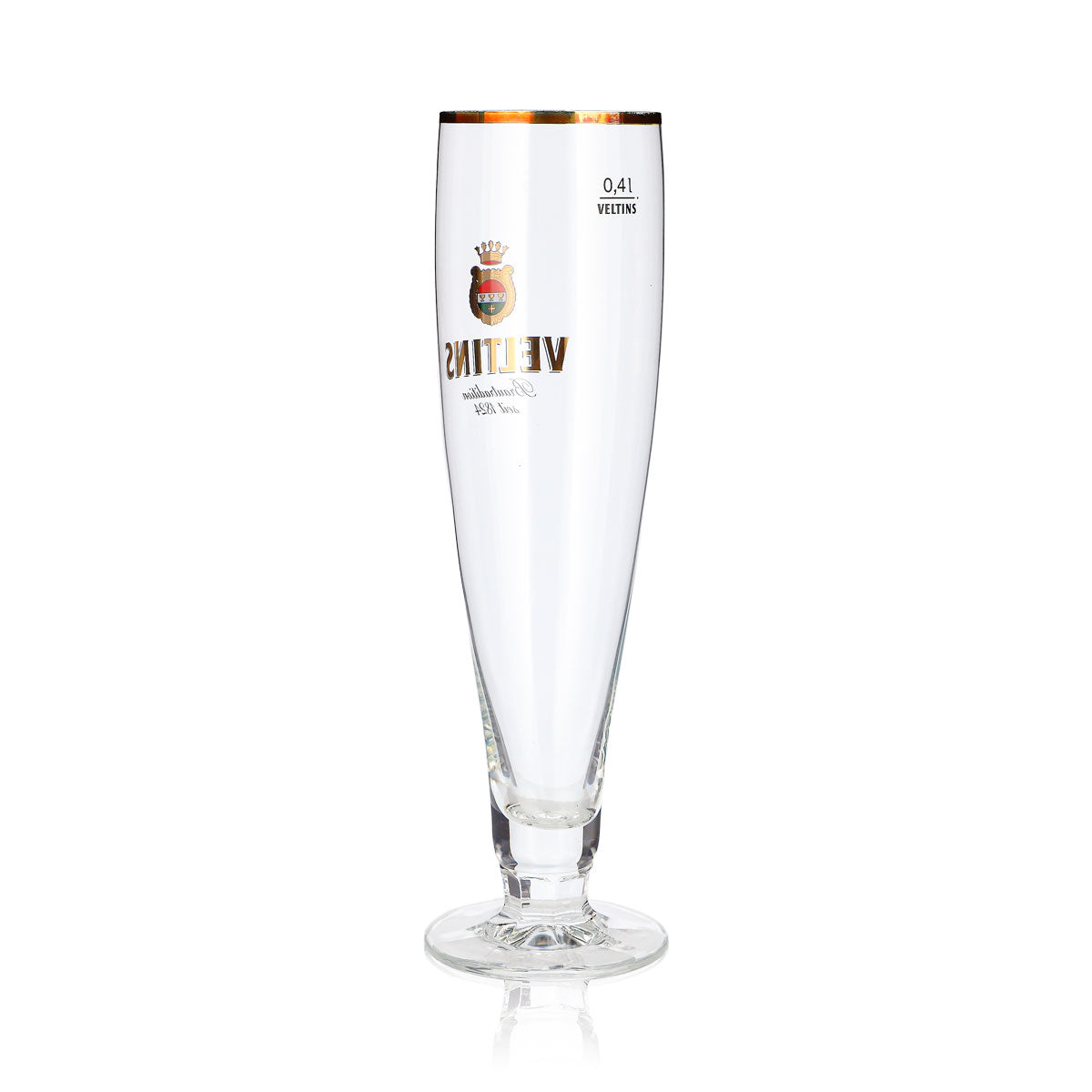 6 bicchieri da birra Veltins da 0,4 l, modello "Pokal" con bordo dorato, dal 1824 (set da 6) – Vista 5