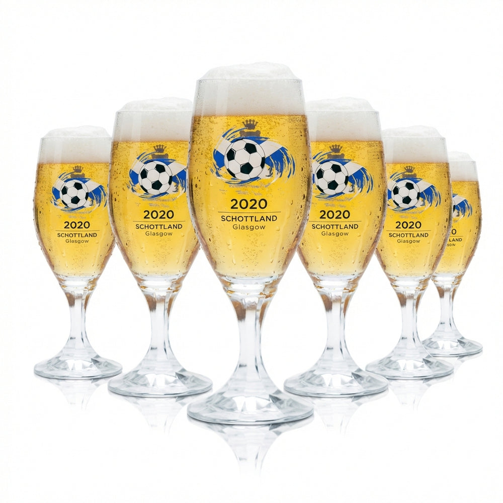 6 bicchieri da birra Veltins 0,2 l, forma a tulipano, Coppa Europei 2020, Scozia, calcio Euro 24