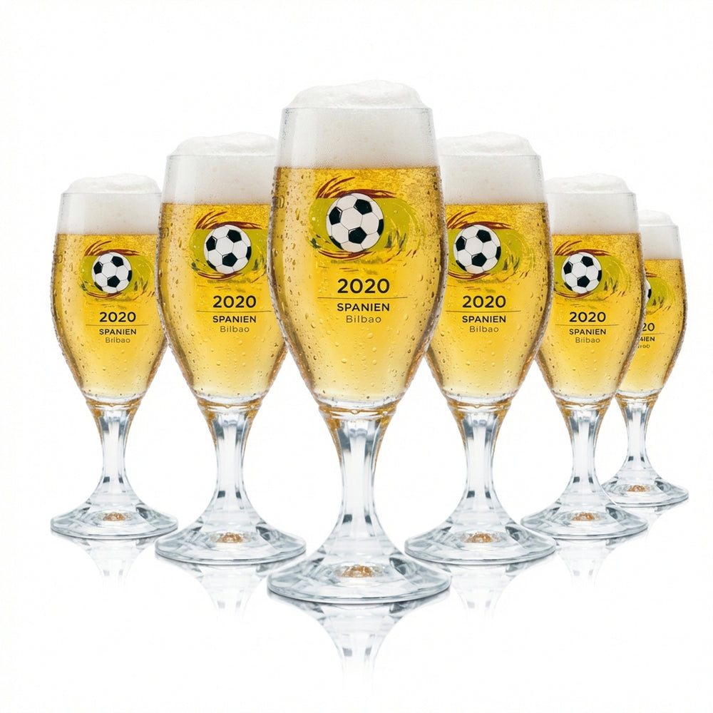 6 bicchieri da birra Veltins 0,2 l, forma a tulipano, Coppa Europei 2020 Spagna, calcio Euro 24