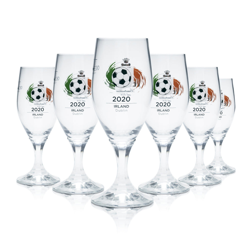 6 bicchieri da birra Veltins 0,2 l, forma a tulipano, Coppa Europei 2020 Irlanda Calcio Euro 24