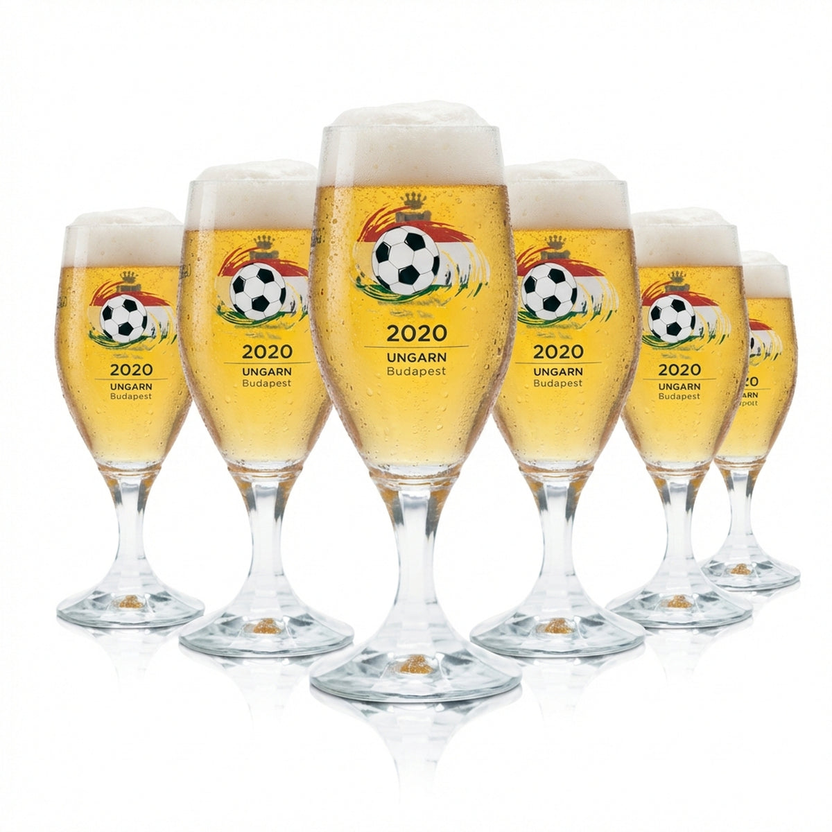 6 bicchieri da birra Veltins 0,2 l, forma tulipano, coppa EM 2020 Ungheria Calcio Euro 24
