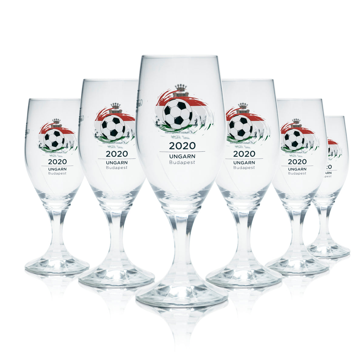 6 bicchieri da birra Veltins 0,2 l, forma tulipano, coppa EM 2020 Ungheria Calcio Euro 24 – Vista 5