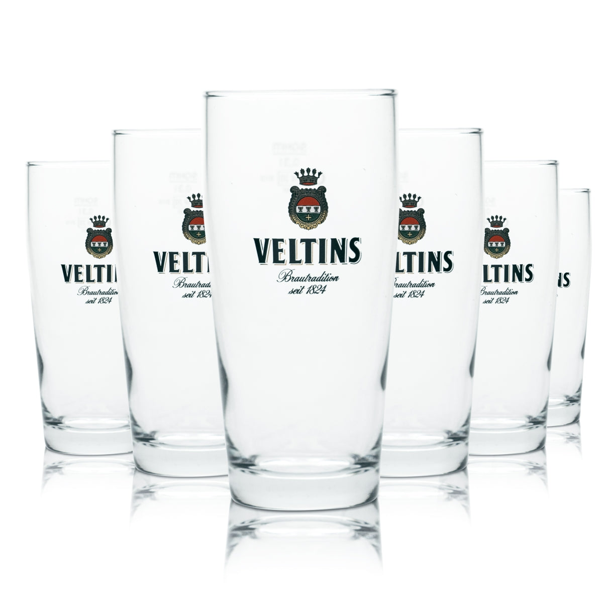 6 bicchieri da birra Veltins da 0,3 l, tumbler, calici, calibrati, per ristorazione, birrificio