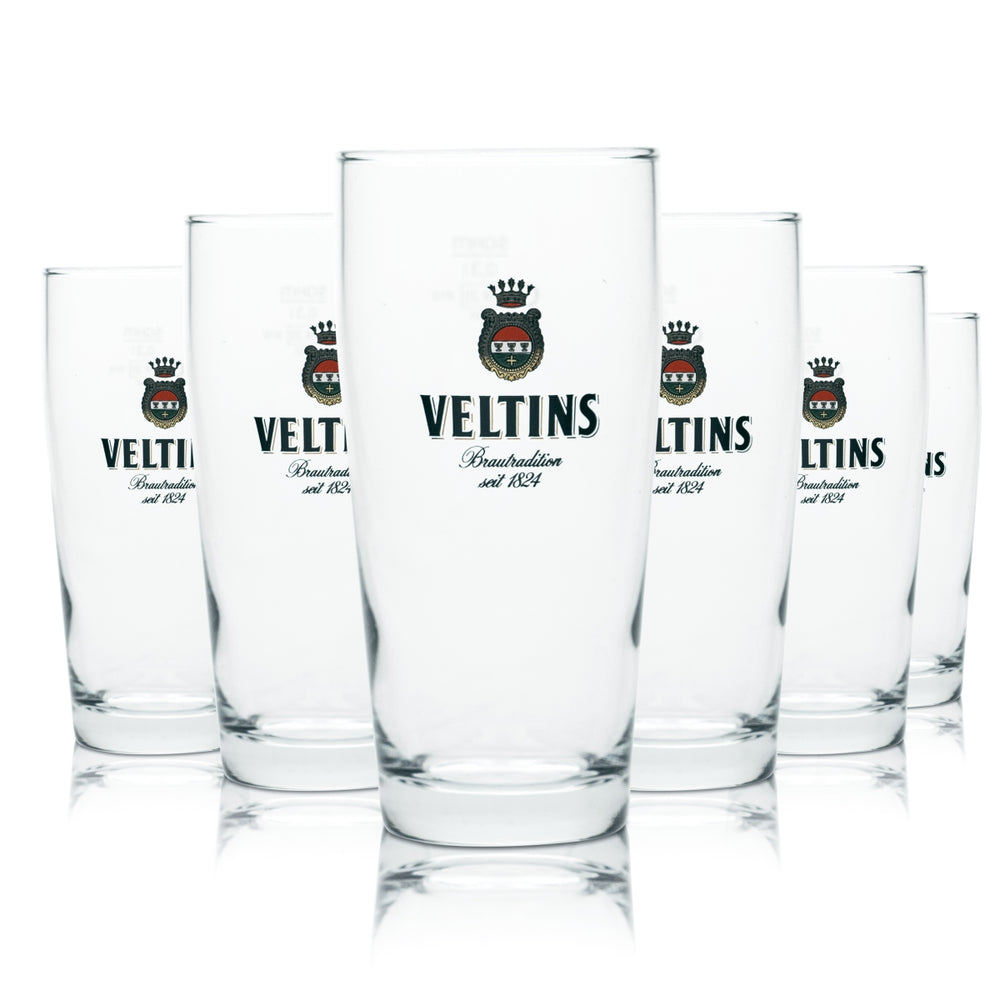 6 bicchieri da birra Veltins da 0,3 l, tumbler, calici, calibrati, per ristorazione, birrificio