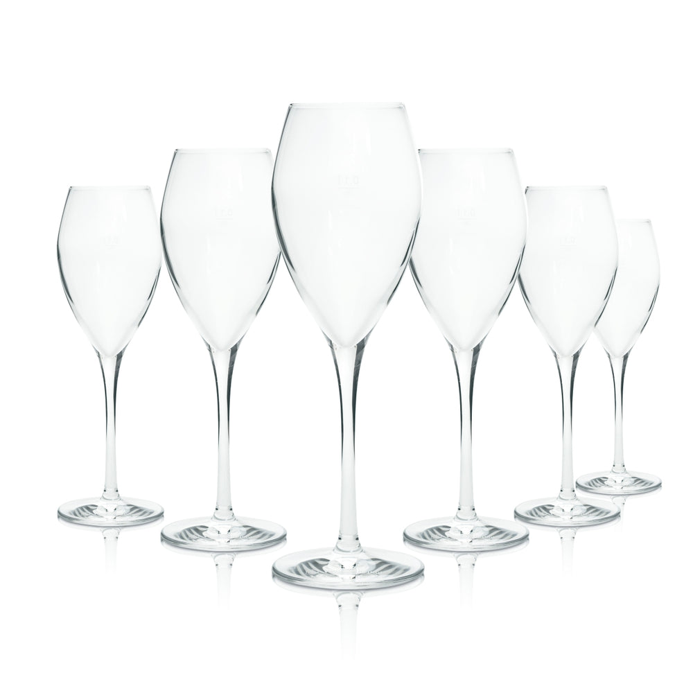 6 bicchieri da champagne Veuve Clicquot 0,1 l flûte calice con stelo, bicchieri gastronomici di alta qualità