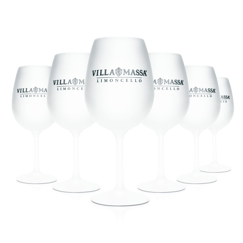 6x Villa Massa Bicchieri 0,58 l Bicchieri con stelo satinato Bicchieri da vino Limoncello Aperitivo