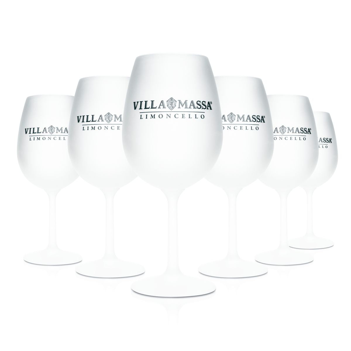 6x Villa Massa Bicchieri 0,58 l Bicchieri con stelo satinato Bicchieri da vino Limoncello Aperitivo