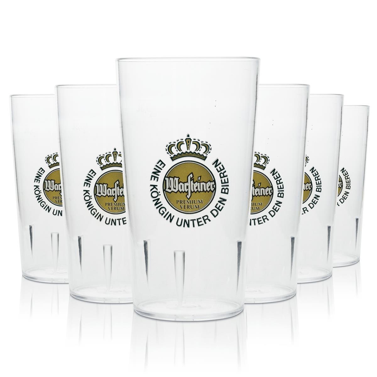 6 bicchieri da birra Warsteiner riutilizzabili 0,3 l impilabili