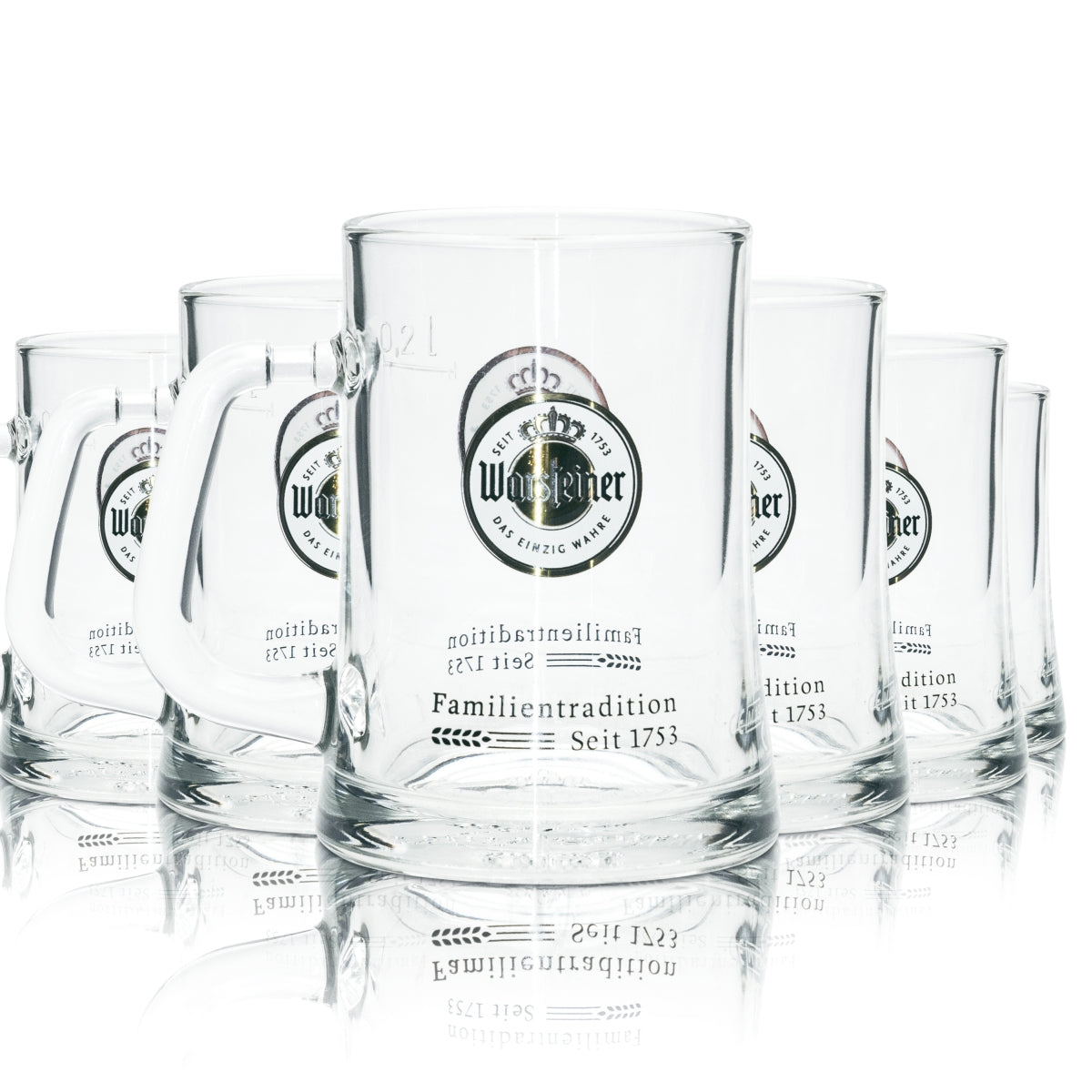 6 bicchieri da birra Warsteiner 0,2 l boccale Party Seidel con manico bicchieri boccali Humpen Beer