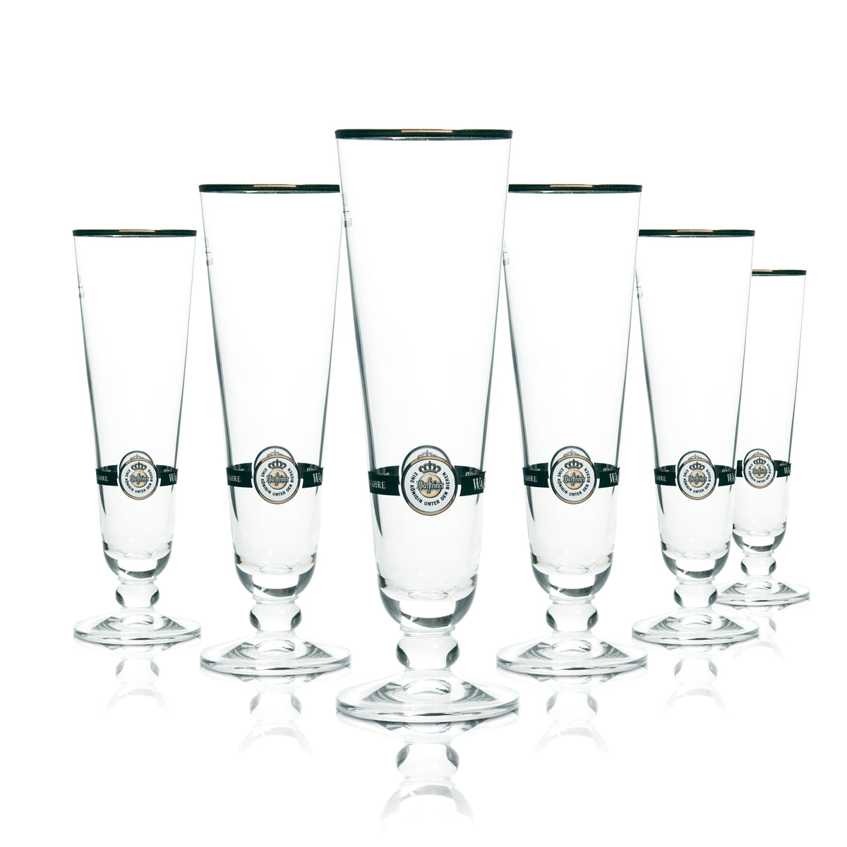 6 bicchieri da birra Warsteiner 0,2 l con bordo dorato, forma a tulipano, serie Pils, Beer Brew – Vista 5
