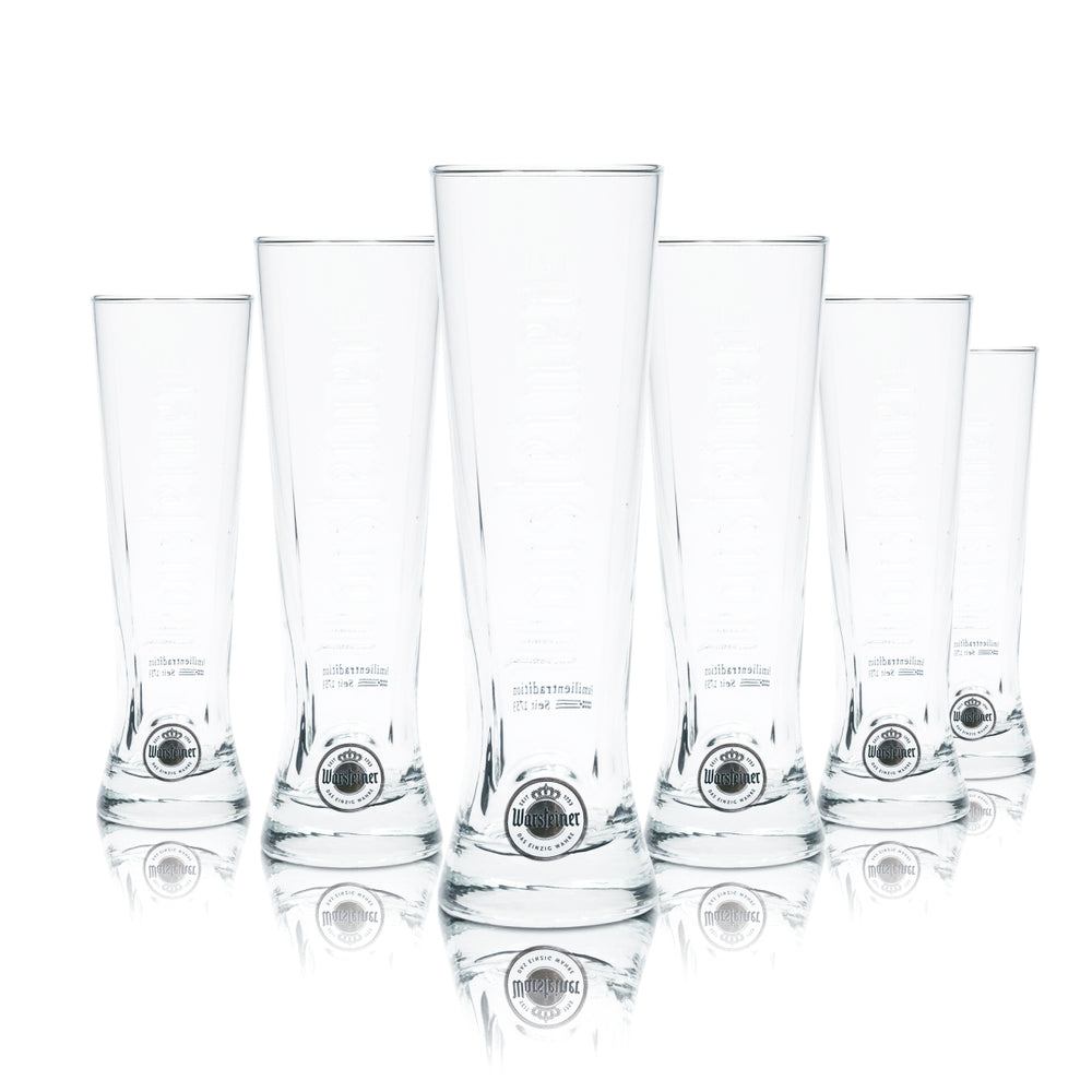 6 bicchieri da birra Warsteiner 0,2 l Premium Cup bicchieri con rilievo a forma di coppa e tulipano