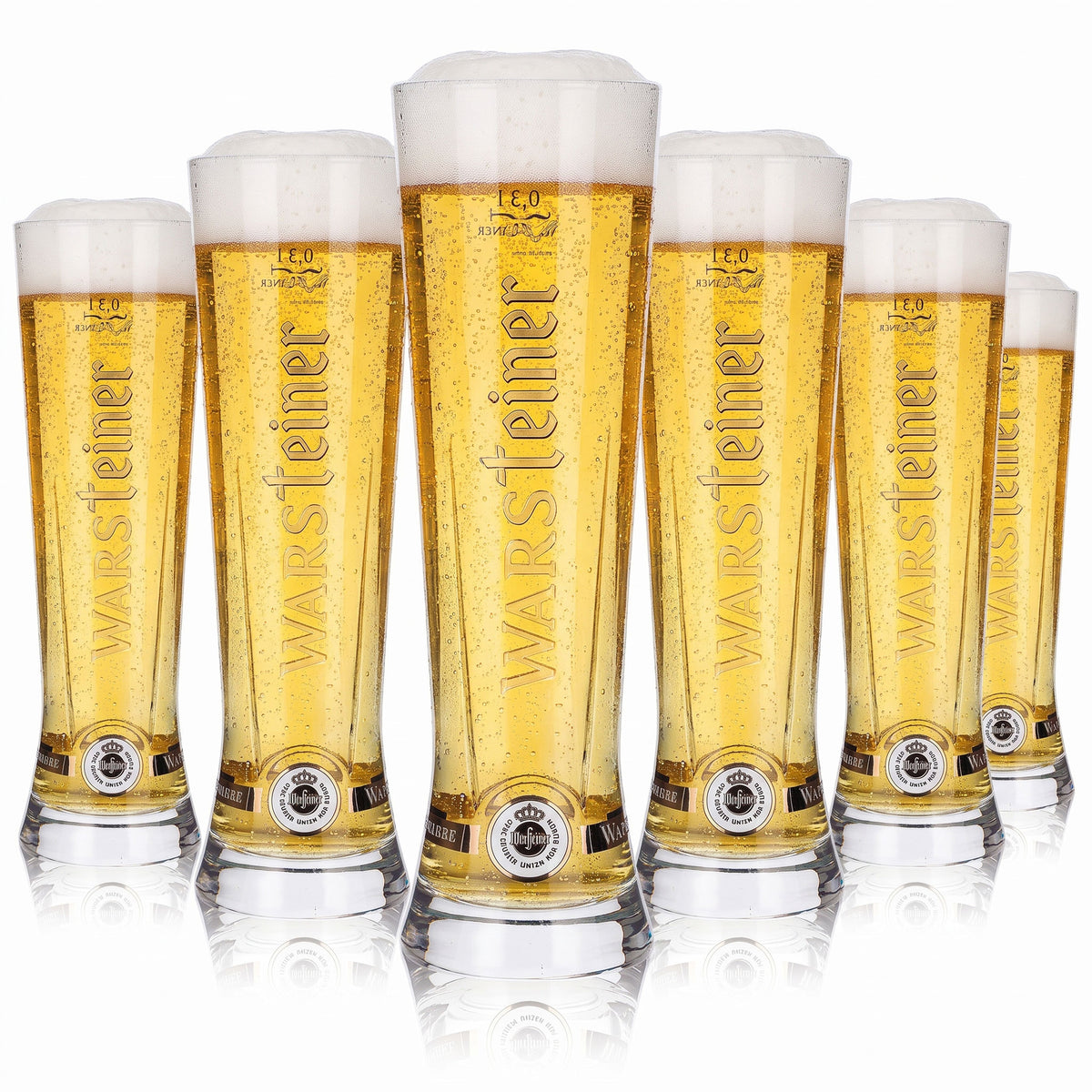 6 bicchieri da birra Warsteiner da 0,3 l, bicchieri da birra Starcup con dettagli in bronzo, coppa da bar