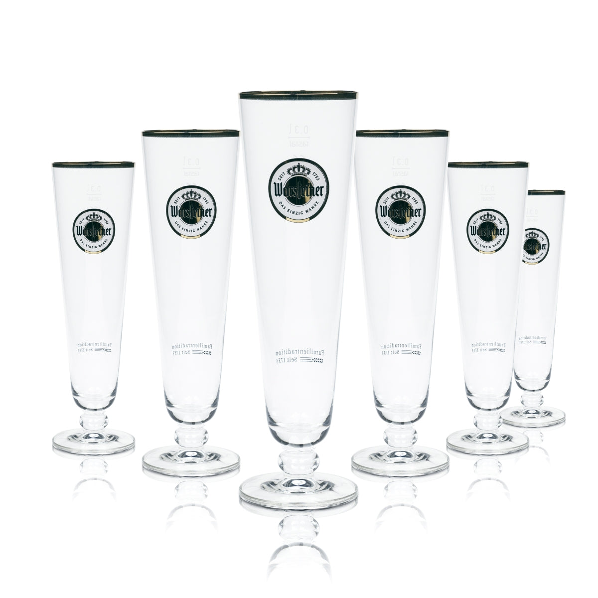 6 bicchieri da birra Warsteiner 0,3 l Tulipano esclusivi bicchieri da birra con bordo dorato