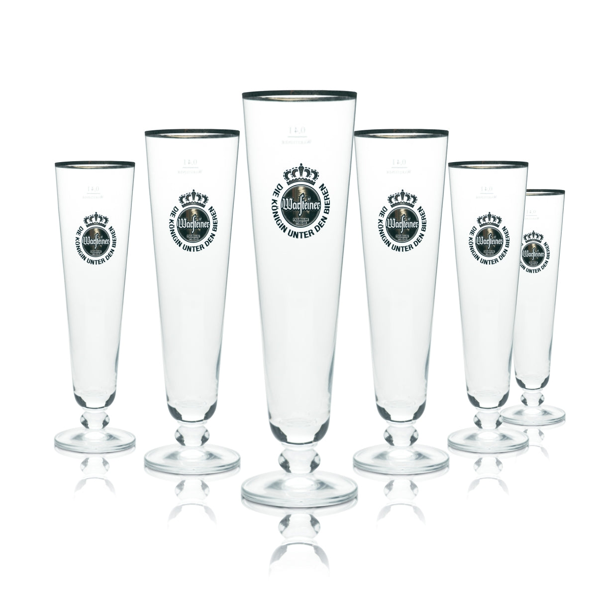 6 bicchieri da birra Warsteiner 0,4 l, forma a tulipano con bordo dorato, bicchieri da bar e ristorante, birra Pils