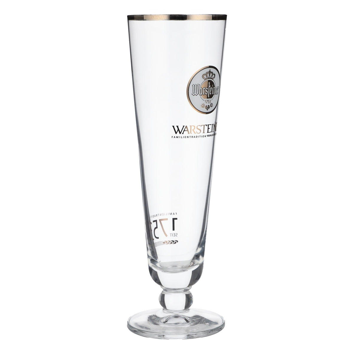6 bicchieri da birra Warsteiner 0,28 l a calice/a tulipano con logo 1753 e bordo platinato – Vista 3