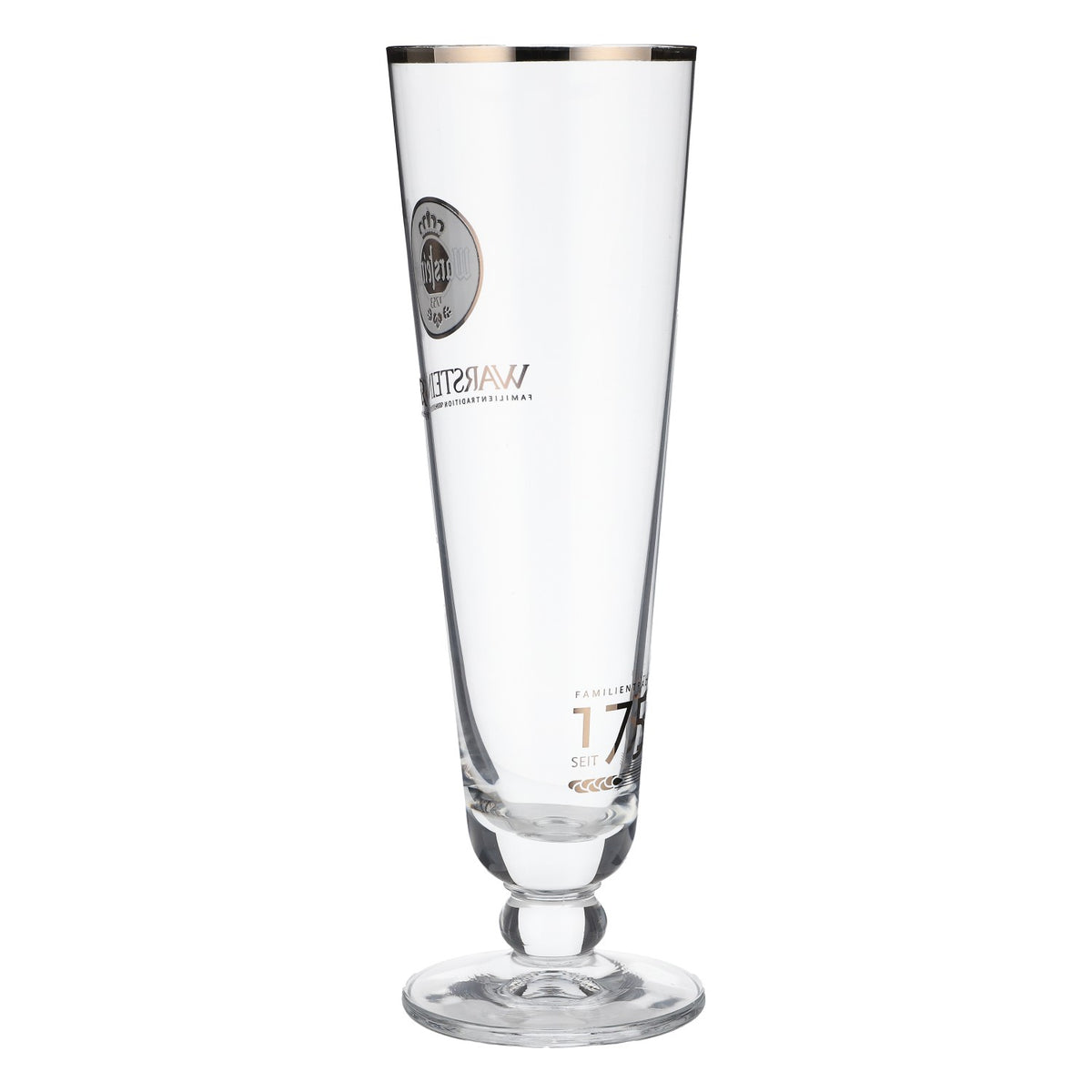 6 bicchieri da birra Warsteiner 0,28 l a calice/a tulipano con logo 1753 e bordo platinato – Vista 5