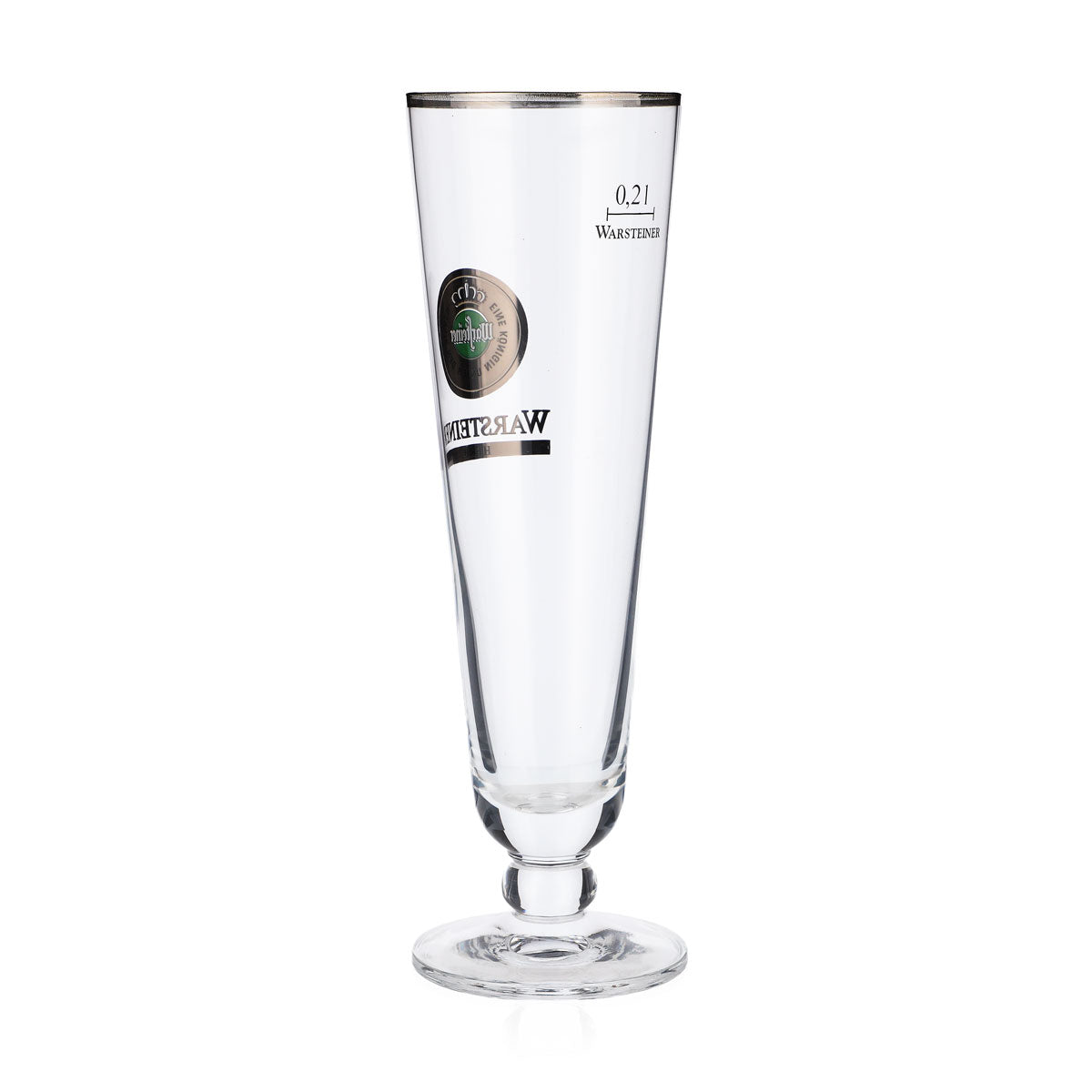 6 bicchieri da birra Warsteiner 0,2 l con logo verde "Herb" e bordo argentato – Vista 4