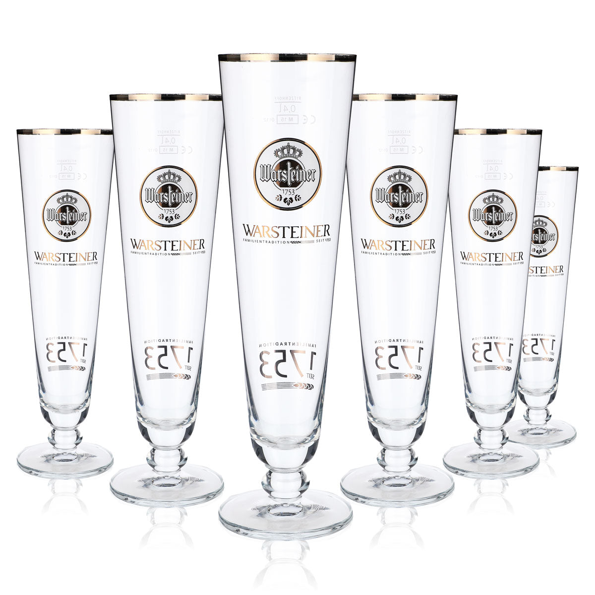 6 bicchieri da birra Warsteiner Bicchieri da birra 0,4 l Calice 1753 Logo bianco – Vista 5