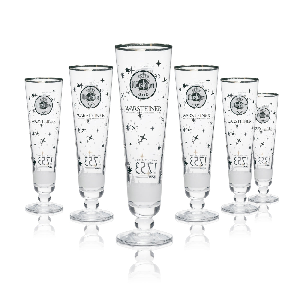 6 bicchieri da birra Warsteiner Tulipano Tradizione familiare 1753 200 ml
