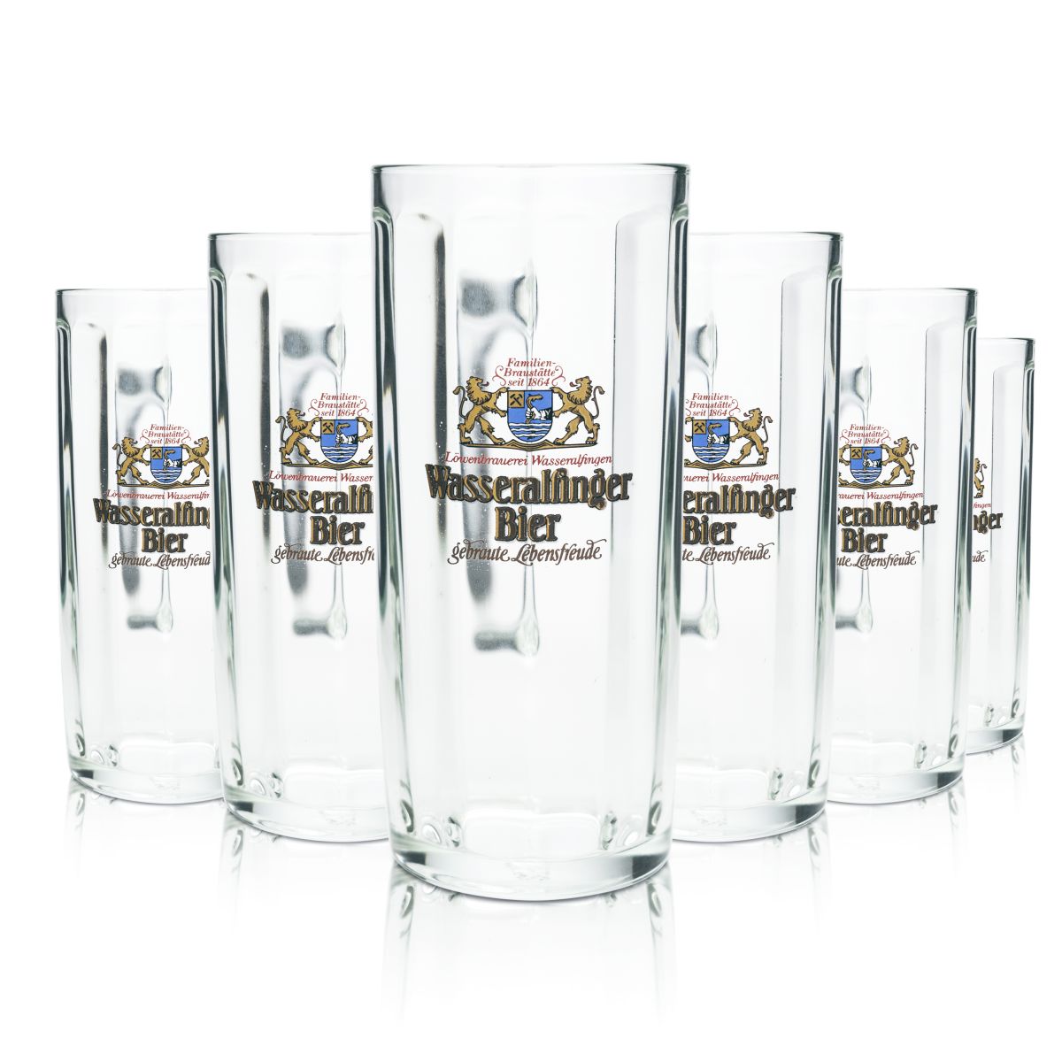 6 bicchieri da birra Wasseralfinger 0,5 l boccali sagomati Humepn Seidel bicchieri Löwenbrauerei