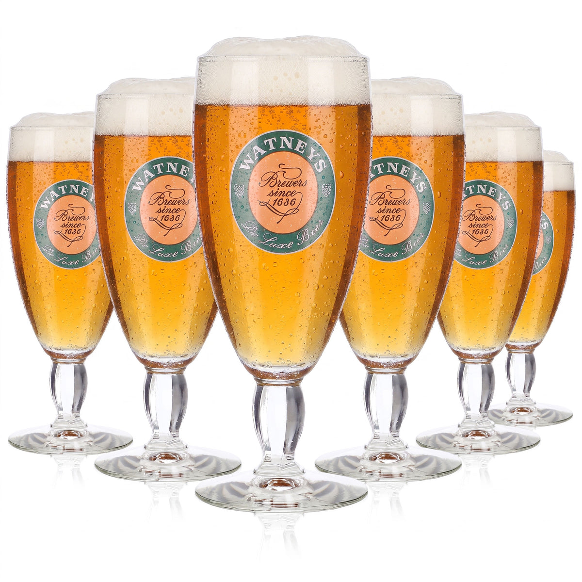 6 bicchieri da birra Watney's da 0,3 l con motivo in rilievo (set da 6)