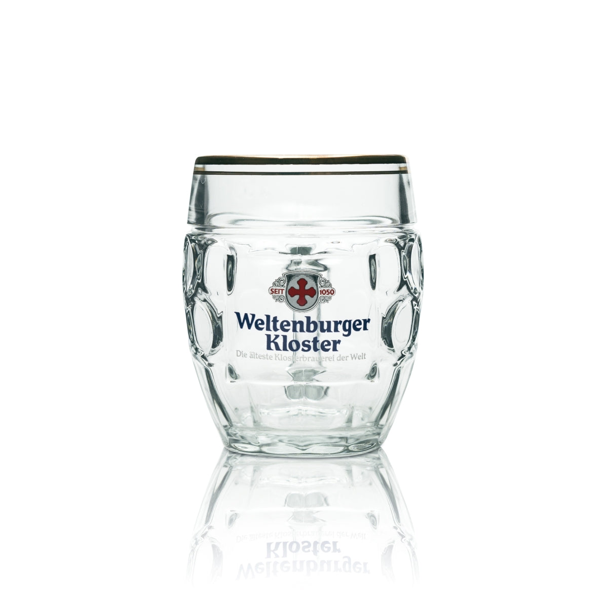6 bicchieri da birra Weltenburger Kloster, forma rotonda, 0,5 l, bordo dorato Stölze – Vista 2