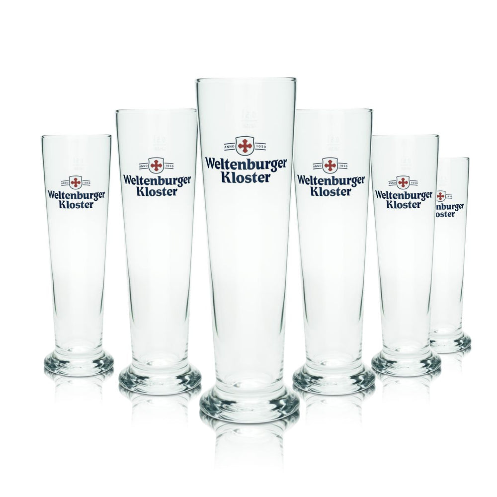 6 bicchieri da birra Weltenburger Kloster 0,5 l, set di bicchieri a calice, birrificio, gastronomia, rovere