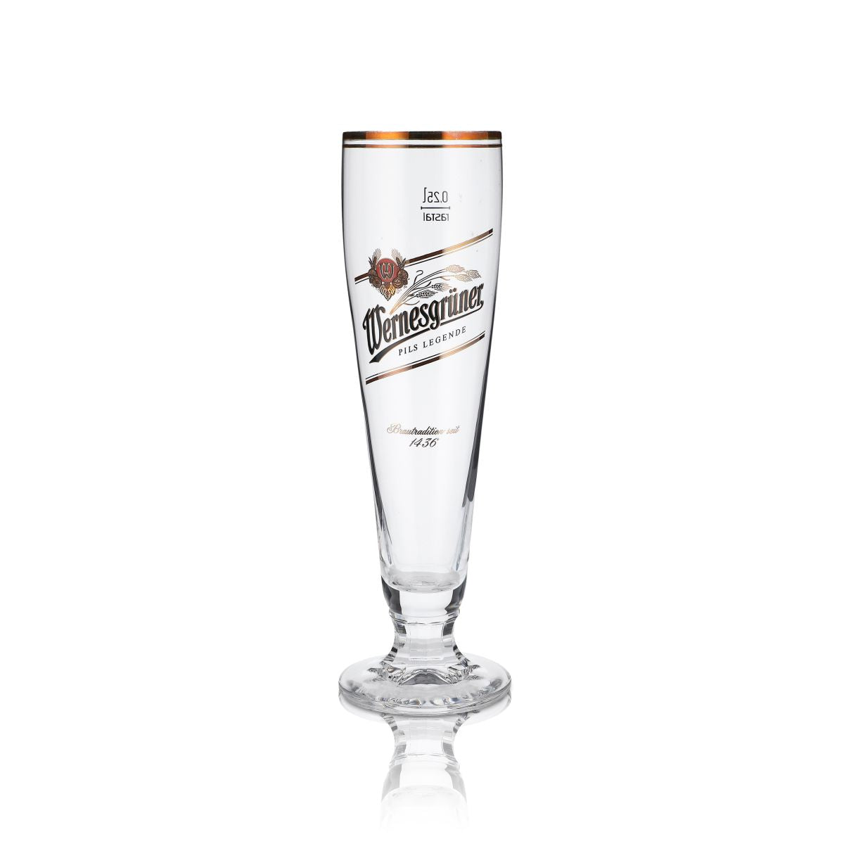 6 bicchieri Wernesgrüner da 0,25 l Bicchieri da birra Pilstulpe con bordo dorato Set di bicchieri Birrificio – Vista 2