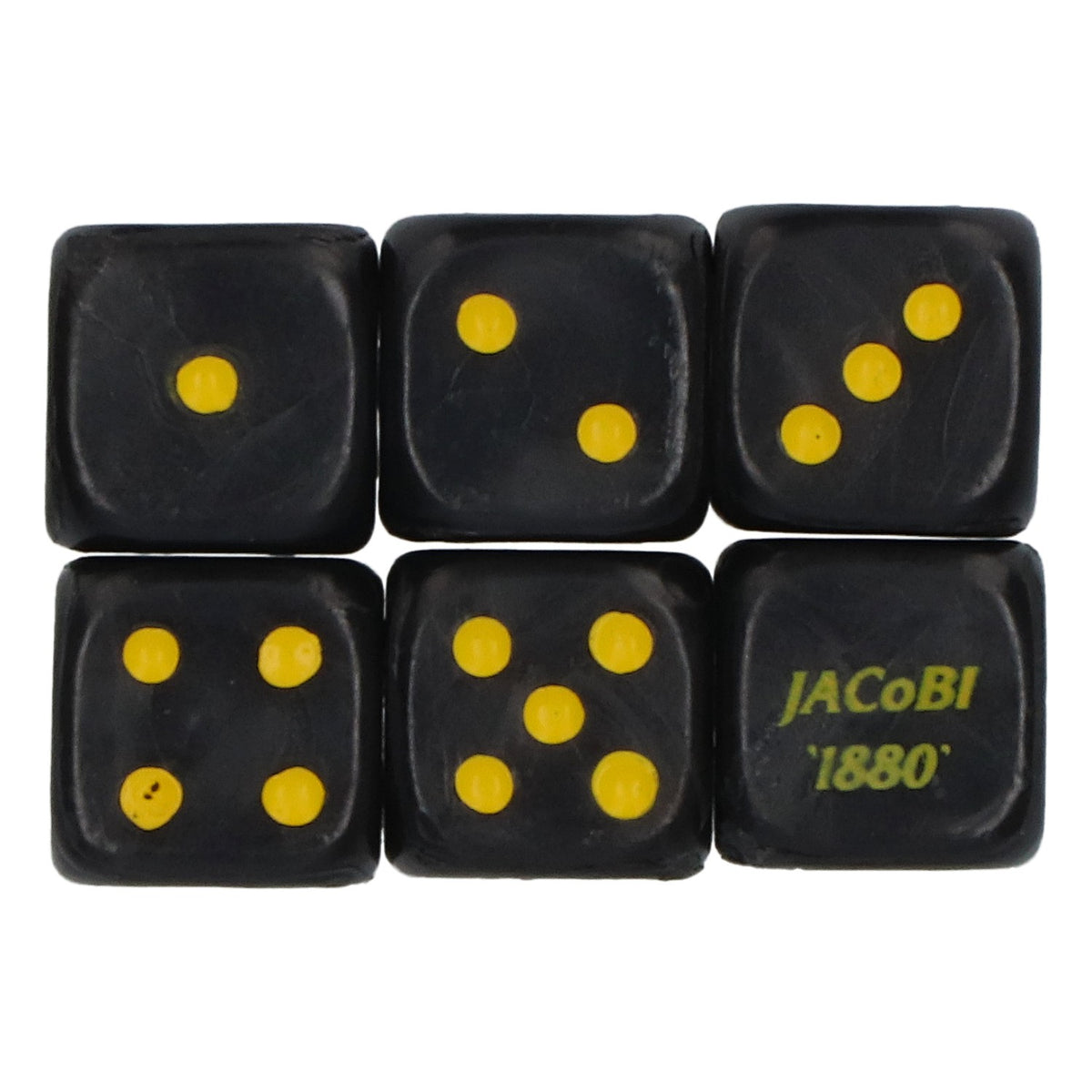 6x Dadi Jacobi Cognac Dadi da gioco Set di dadi Gioco di dadi nero – Vista 2