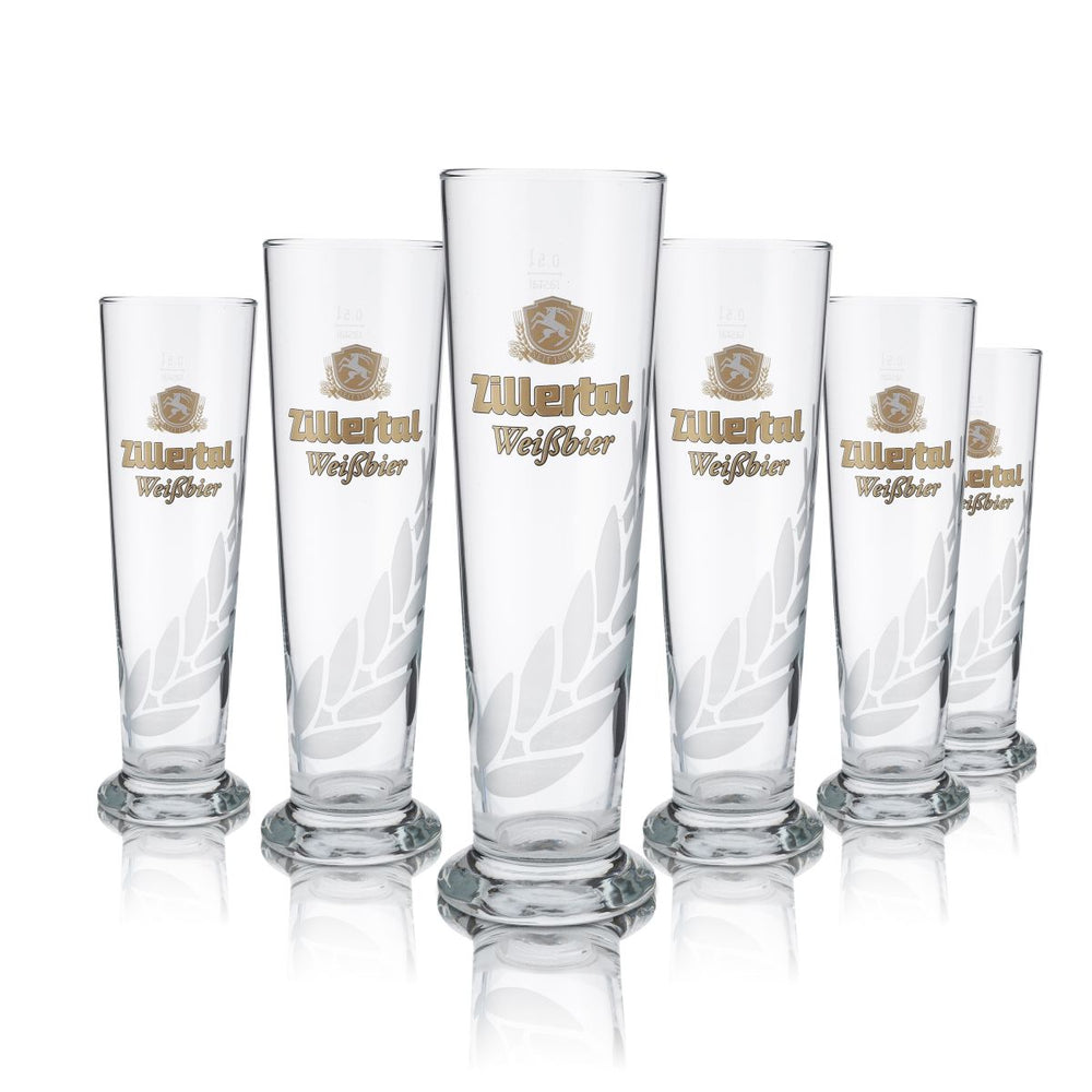 6 bicchieri Zillertal da 0,5 l per birra bianca, bicchieri a calice, set di bicchieri da birra, birrificio, ristorazione